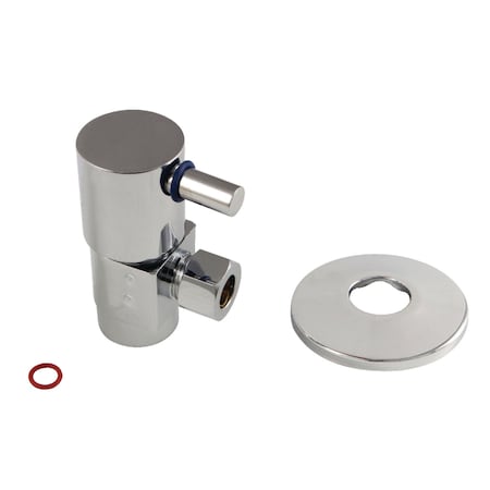 Kingston Brass 1/2"IPS x 3/8"O.D. Anti-Seize Deluxe Quarter-Turn Ceramic Hardisc Cartridge Angle Stop, Chrome CD43301DLK